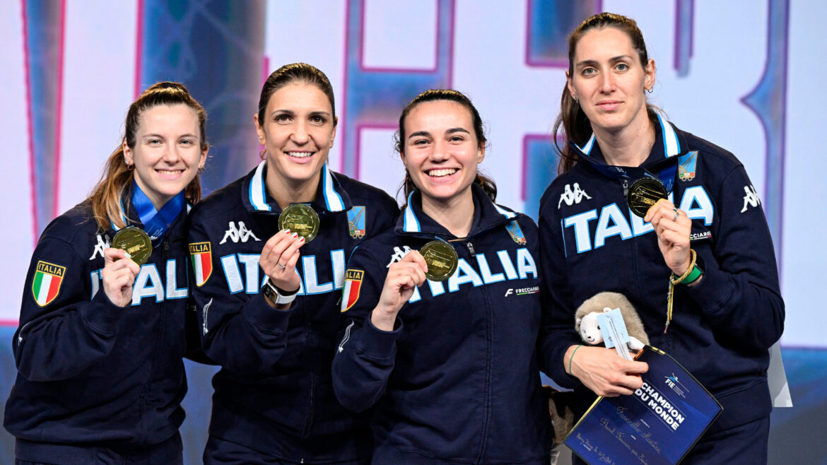 4EVA - Scherma femminile - tre dei quattro ori azzurri ai Mondiali