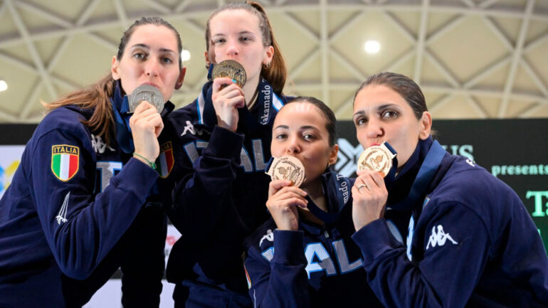 4EVA - Coppa del Mondo fioretto- podio tutto azzurro a Takamatsu